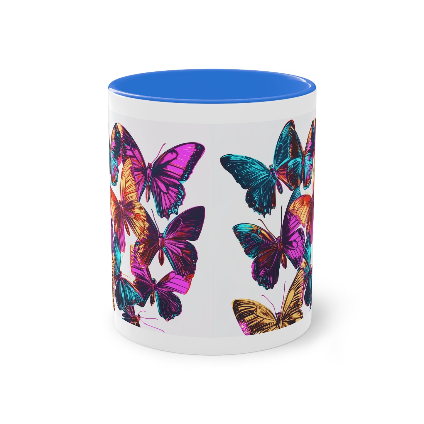 Butterflies - Two-Tone Coffee Mug, 11oz