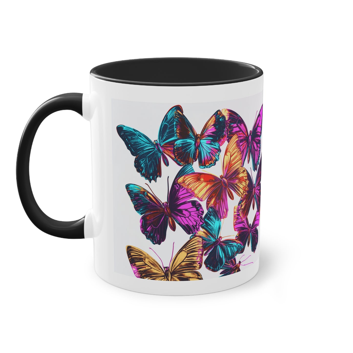 Butterflies - Two-Tone Coffee Mug, 11oz