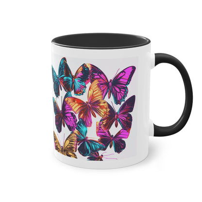 Butterflies - Two-Tone Coffee Mug, 11oz