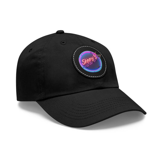 Skippys - Dad Hat with Leather Patch (Round)