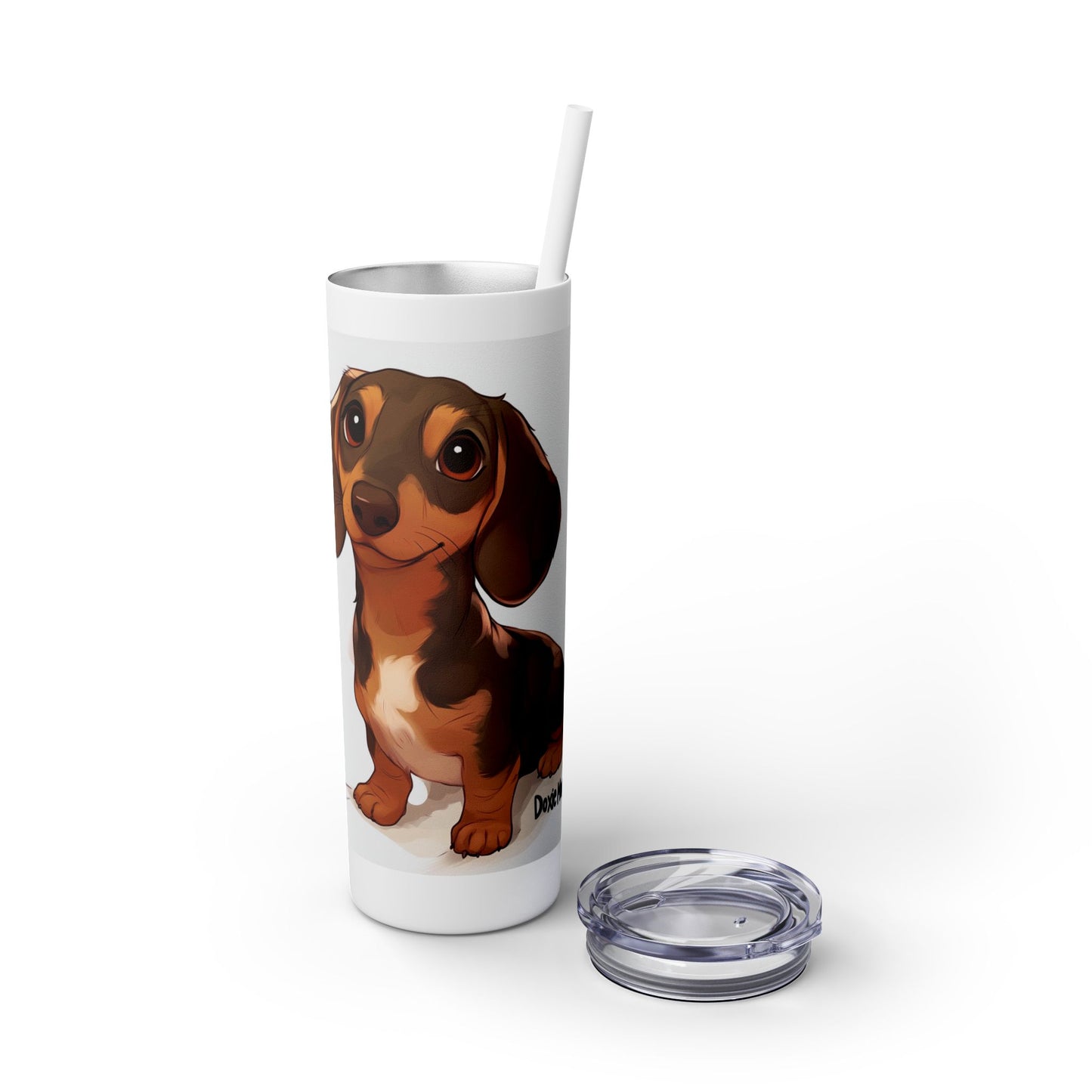 Doxie Mom - Skinny Tumbler with Straw, 20oz