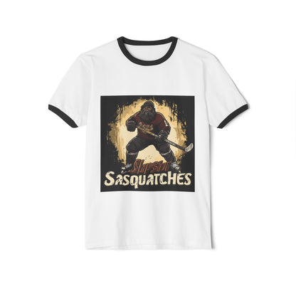 Slapshot Sasquatches hockey club - Unisex Cotton Ringer T-Shirt