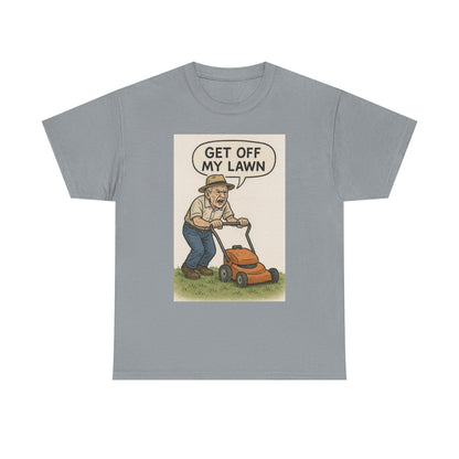 Get Off My Lawn Graphic Tee | Funny Unisex Cotton T-Shirt, Gift for Gardeners, Dad Humor Shirt, Lawn Care Lover's Apparel