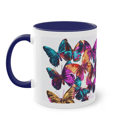 Butterflies - Two-Tone Coffee Mug, 11oz