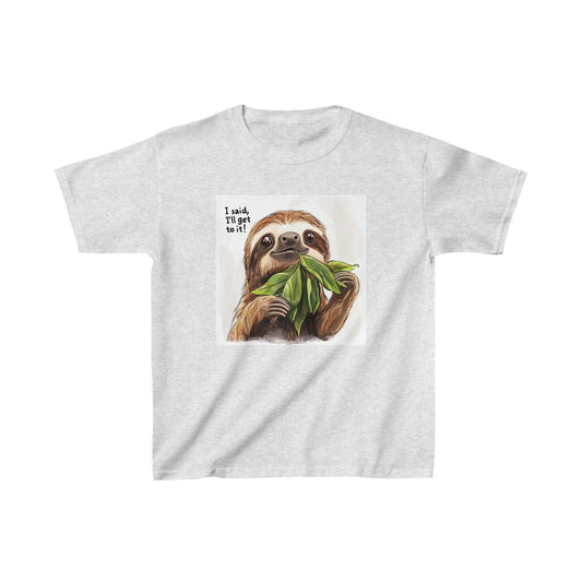 Sloth, I said I'll get to it - Kids Heavy Cotton™ Tee