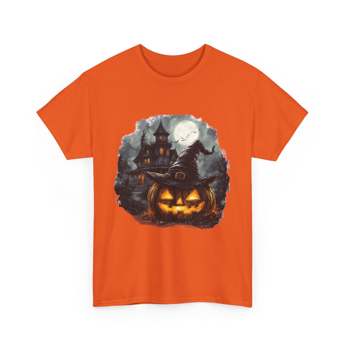 Haunted House Pumpkin - Unisex Heavy Cotton Tee