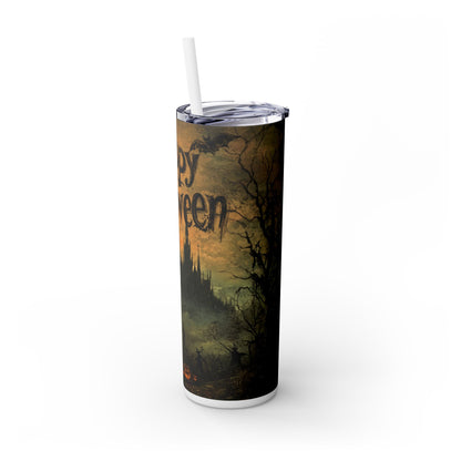 Tumbler Cup - Haunted Castle & Happy Halloween Design