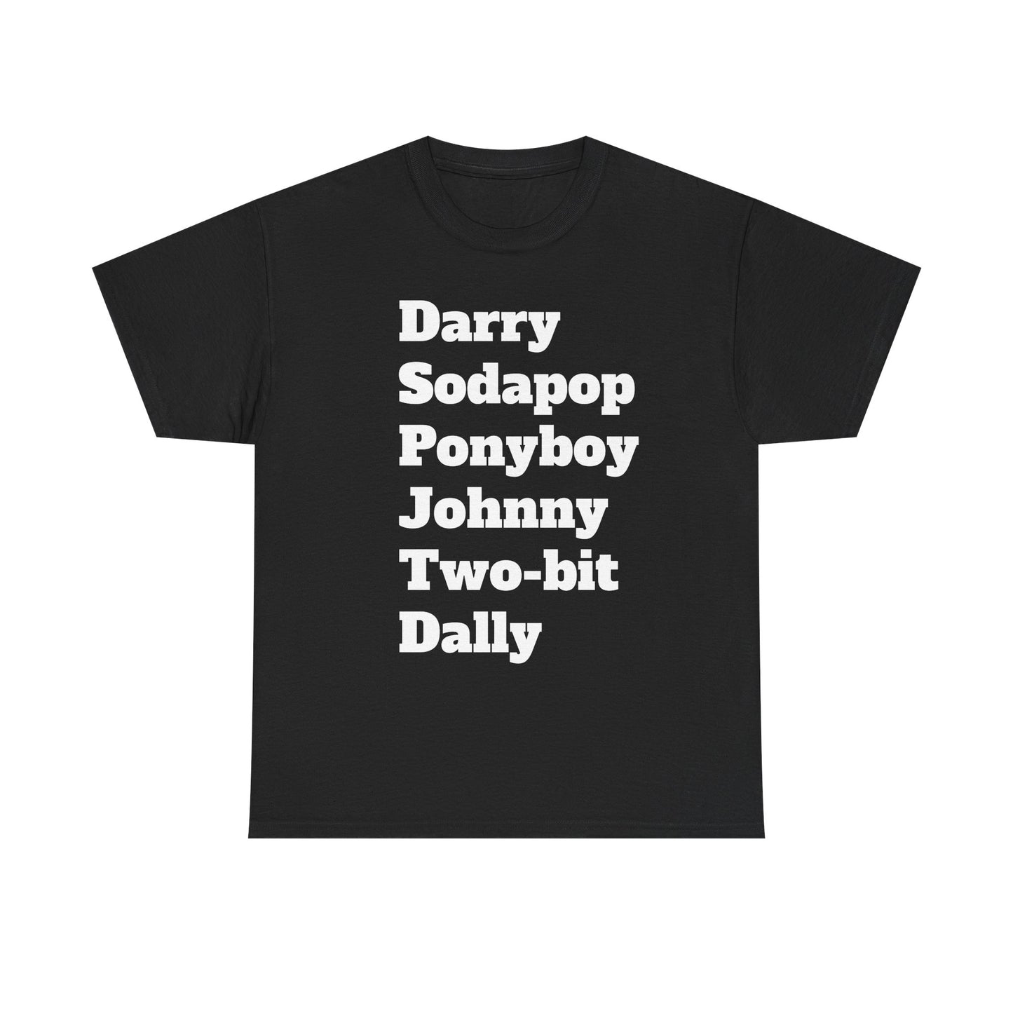 The Outsiders Inspired Unisex Heavy Cotton Tee - Classic Literary Character Names - aligned
