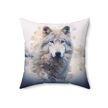 Wolf - Spun Polyester Square Pillow