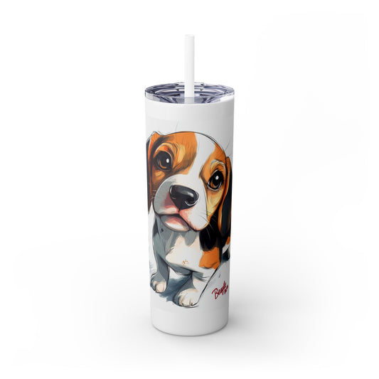 Beagle Mom - Skinny Tumbler with Straw, 20oz