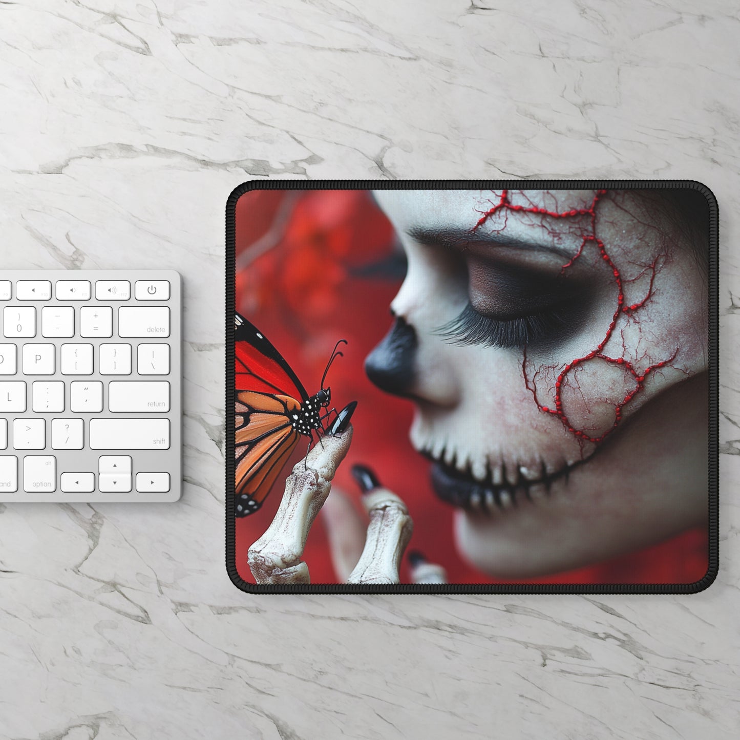 Day of the dead Female with Butterfly - Gaming Mouse Pad