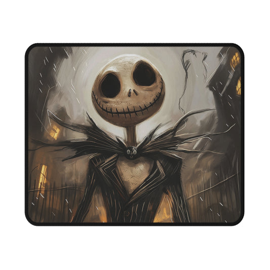 Non-Slip Gaming Mouse Pad with Spooky Jack Skellington Design, Gamer Gift, Halloween Decor, Office Accessory, Desktop Mat