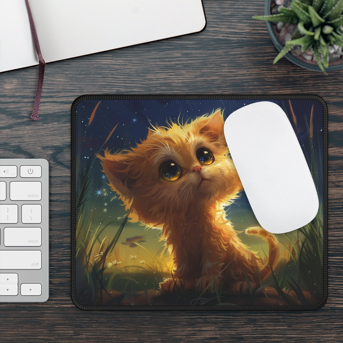 Starry Night Kitten - Gaming Mouse Pad
