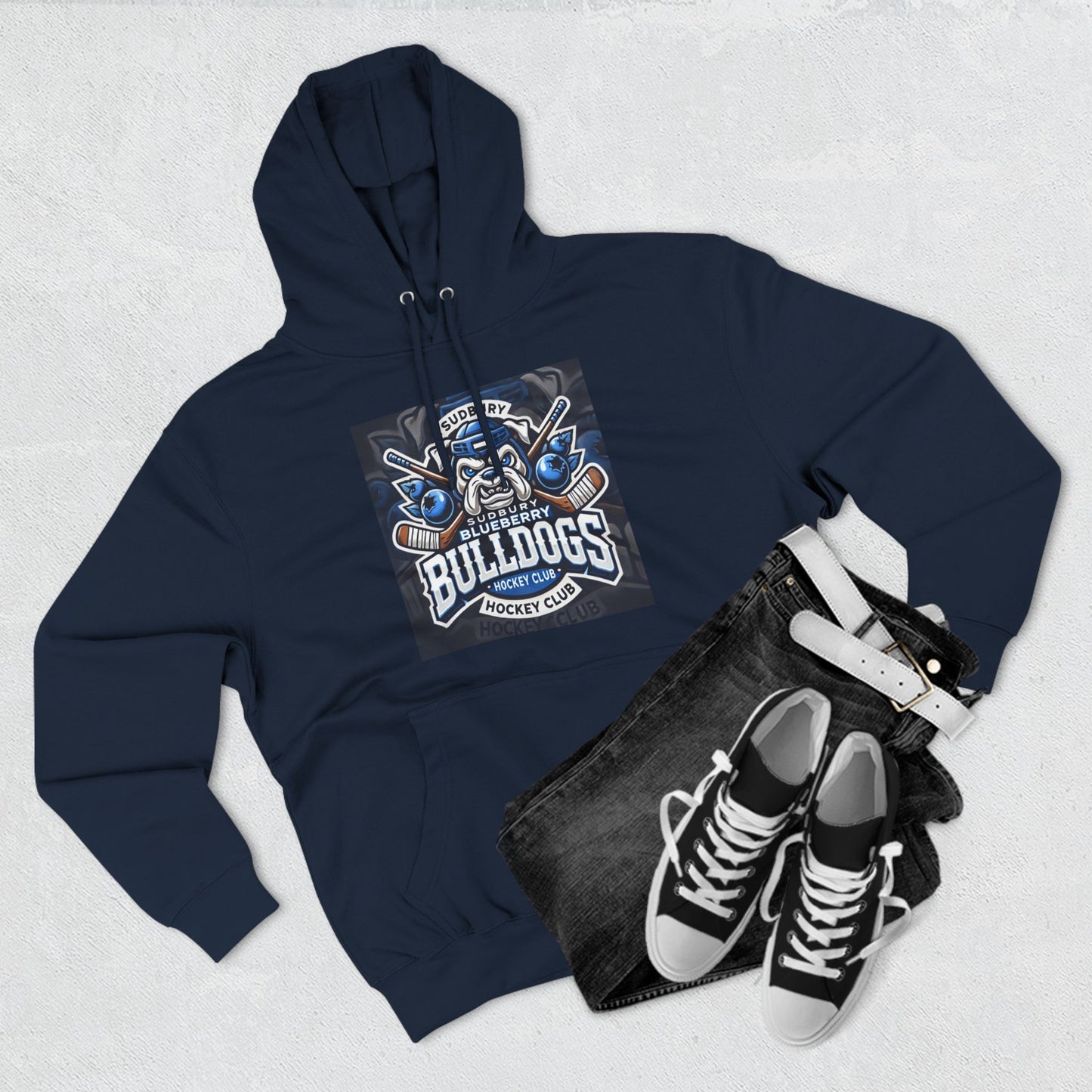 Three-Panel Fleece Hoodie - SudBury Blueberry Bulldogs