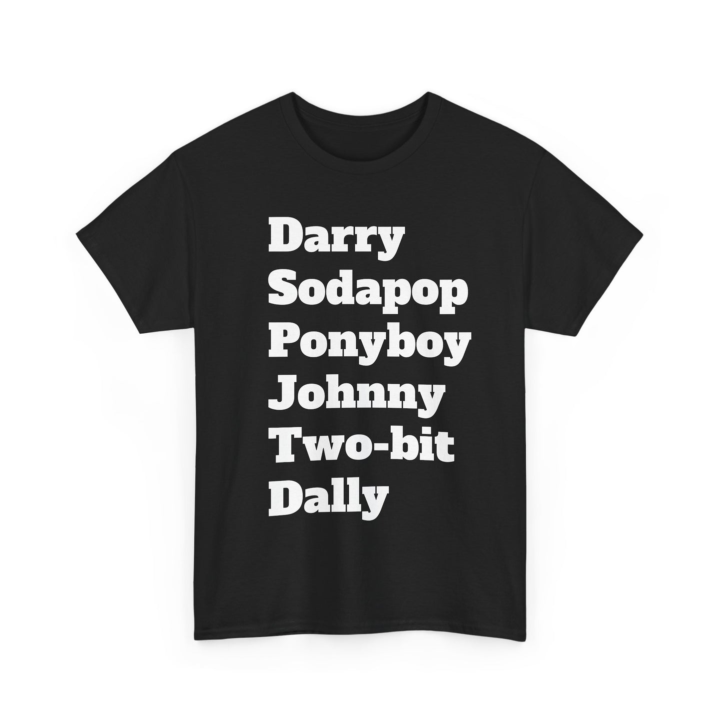 The Outsiders Inspired Unisex Heavy Cotton Tee - Classic Literary Character Names - aligned