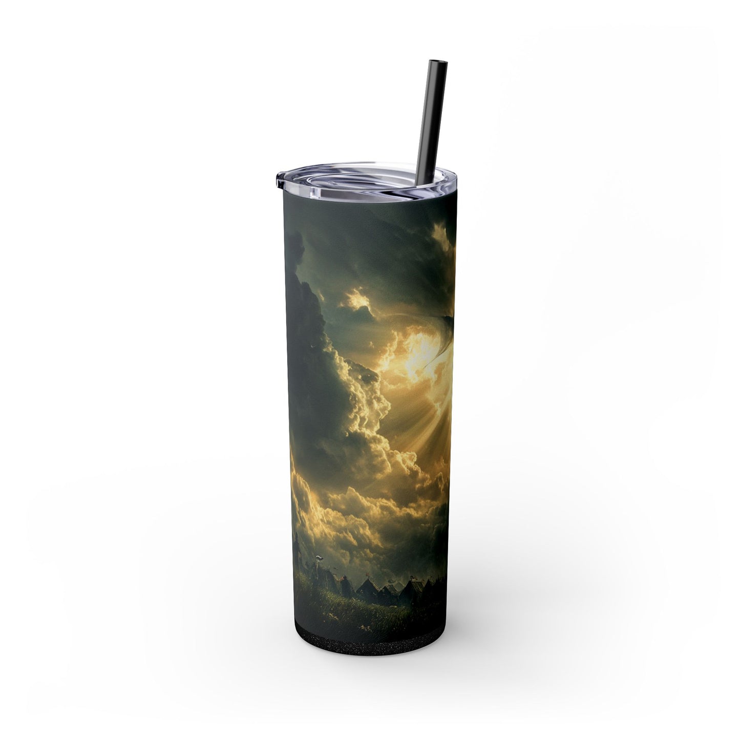 Dragon in Flight - Skinny Tumbler with Straw, 20oz