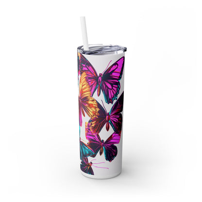 Butterfly - Skinny Tumbler with Straw, 20oz