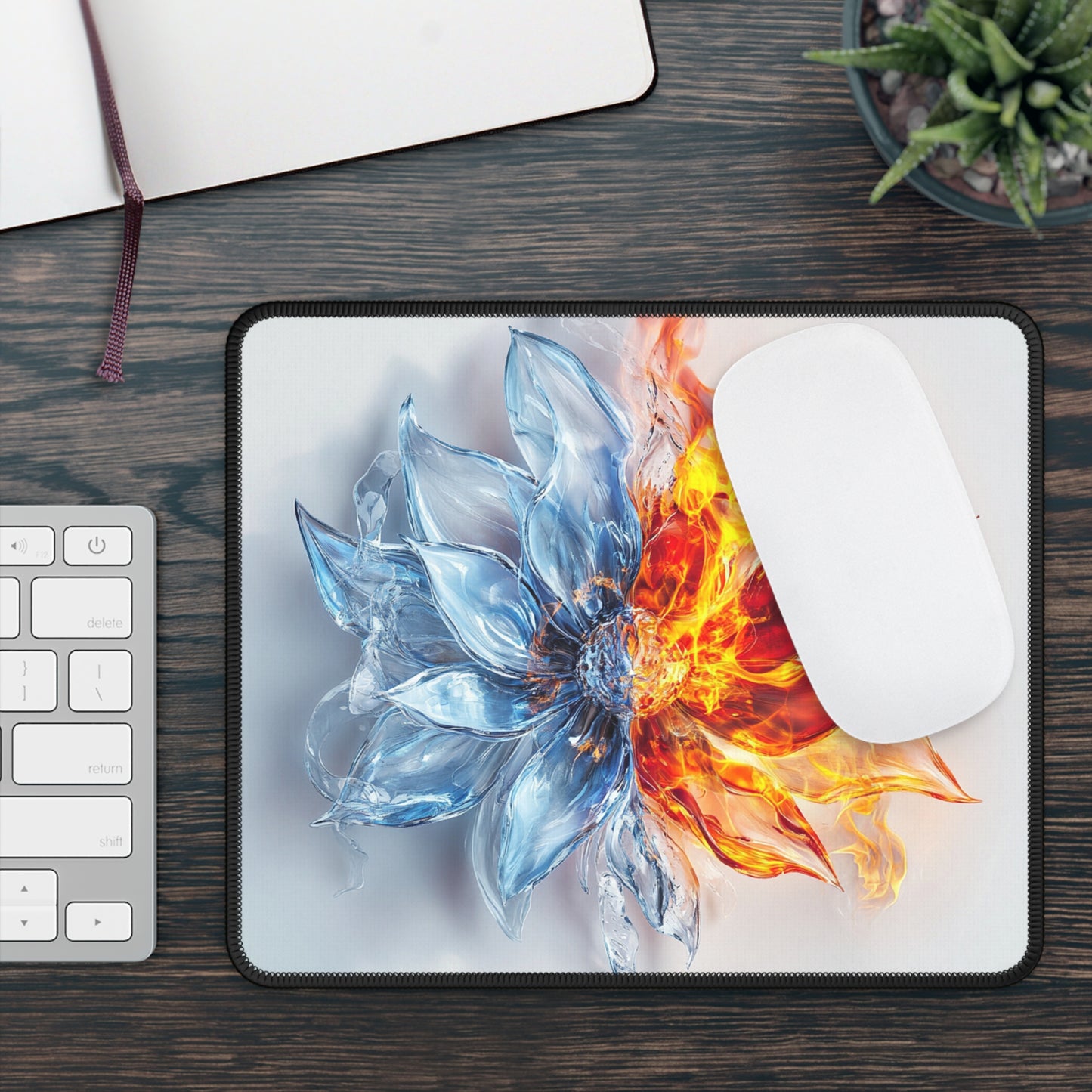 Fire and Icel Flower - Gaming Mouse Pad